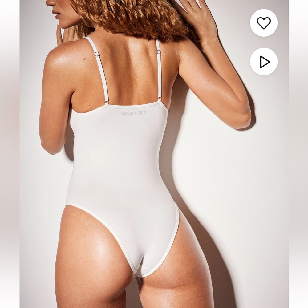 NEW SAVAGE x FENTY Seamless Body Suit Teddy White